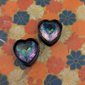 19mm Heart Shaped Stainless Steel Rainbow Gauges